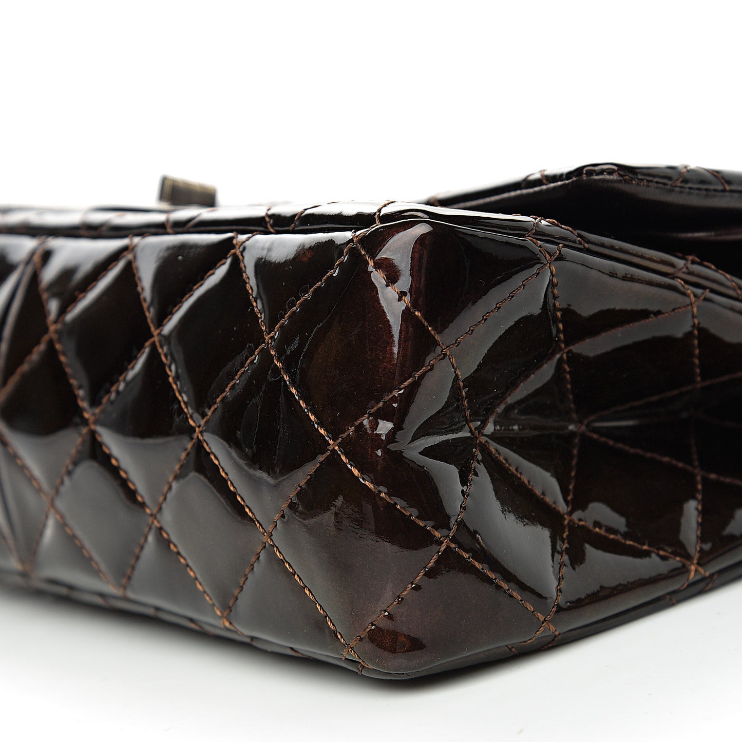 Distressed Patent Quilted 2.55 Reissue 227 Flap Black
