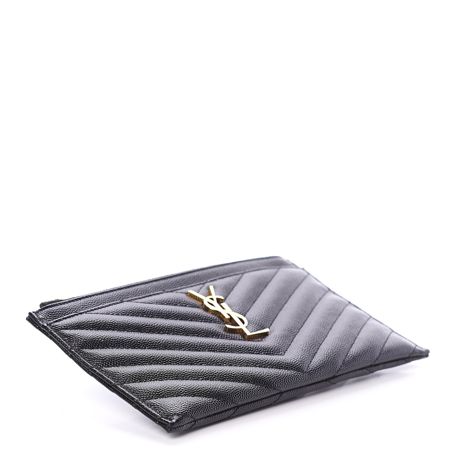 Grain De Poudre Chevron Monogram Bill Pouch Black