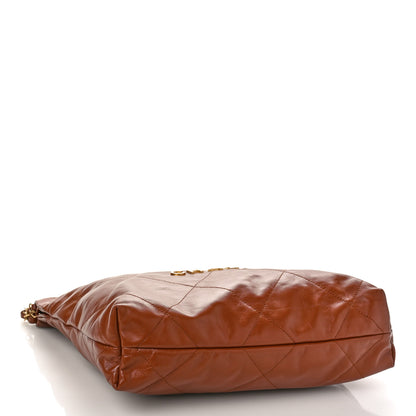 Chanel Shiny Calfskin Quilted Small Chanel 22 Camel 5 of 10