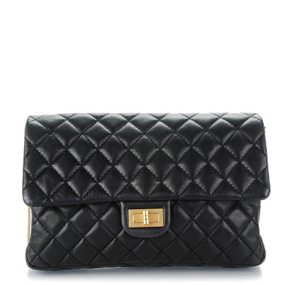 Chanel Lambskin Quilted Snake Chain 2.55 Reissue Flap Black 1 of 7