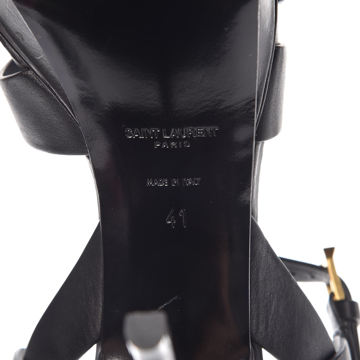 Saint Laurent Calfskin Tribute 75 Platform Sandals 41 Black 6 of 9
