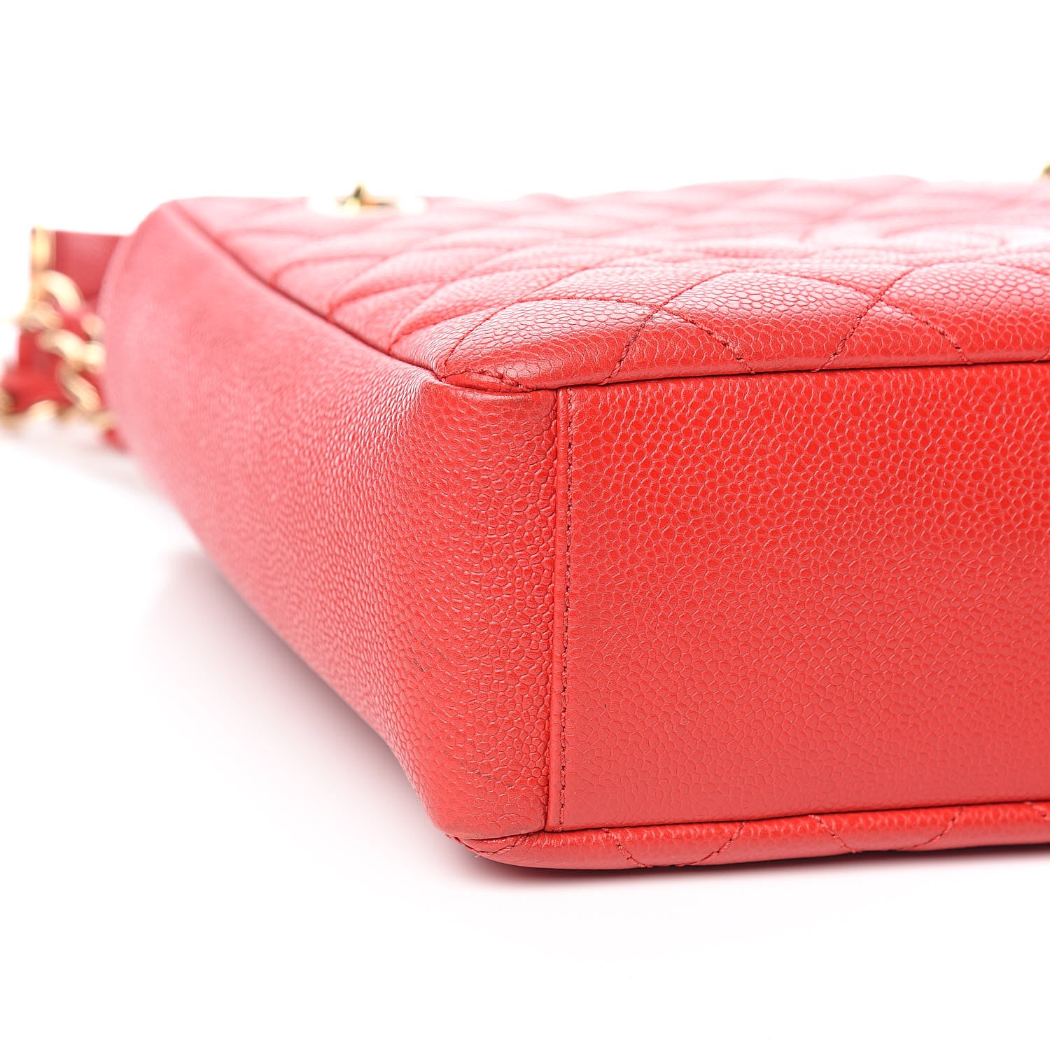 Chanel Caviar Quilted Petit Shopping Tote PST Red 12 of 15