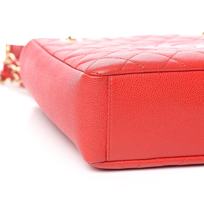 Chanel Caviar Quilted Petit Shopping Tote PST Red 12 of 15