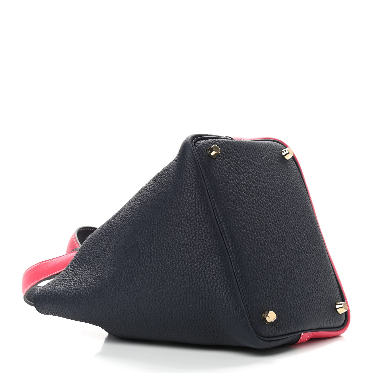 Hermes Taurillon Clemence Casaque Picotin Lock 18 PM Rose Extreme Bleu Nuit 4 of 9