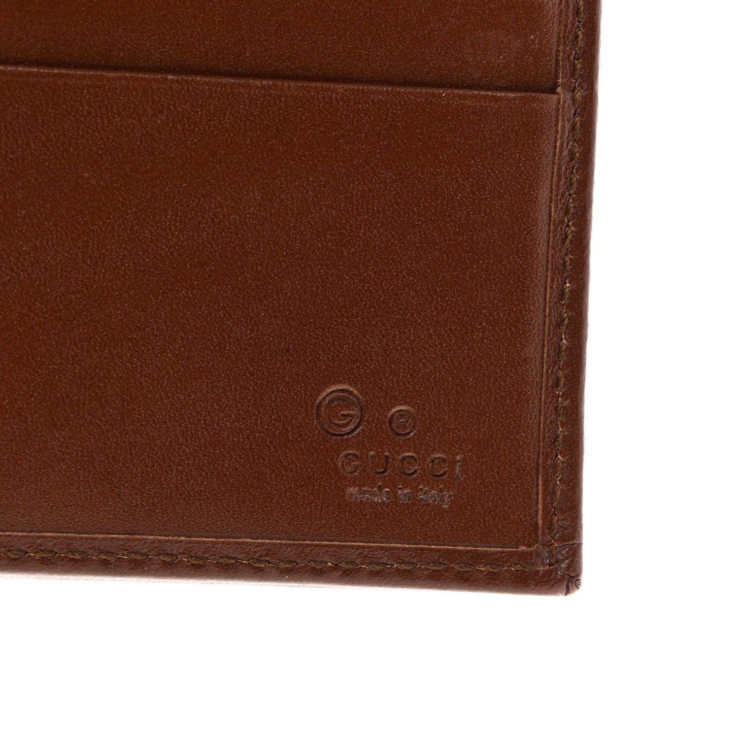 Gucci Monogram Dollar Calfskin Continental Flap Wallet Beige Ebony Tabacco 6 of 7