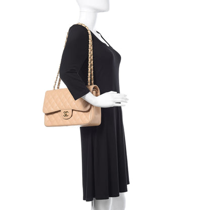 Chanel Caviar Quilted Jumbo Double Flap Beige Clair 2 of 15