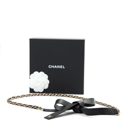Chanel Calfskin Chain CC Bow Belt Black Gold 5 of 5
