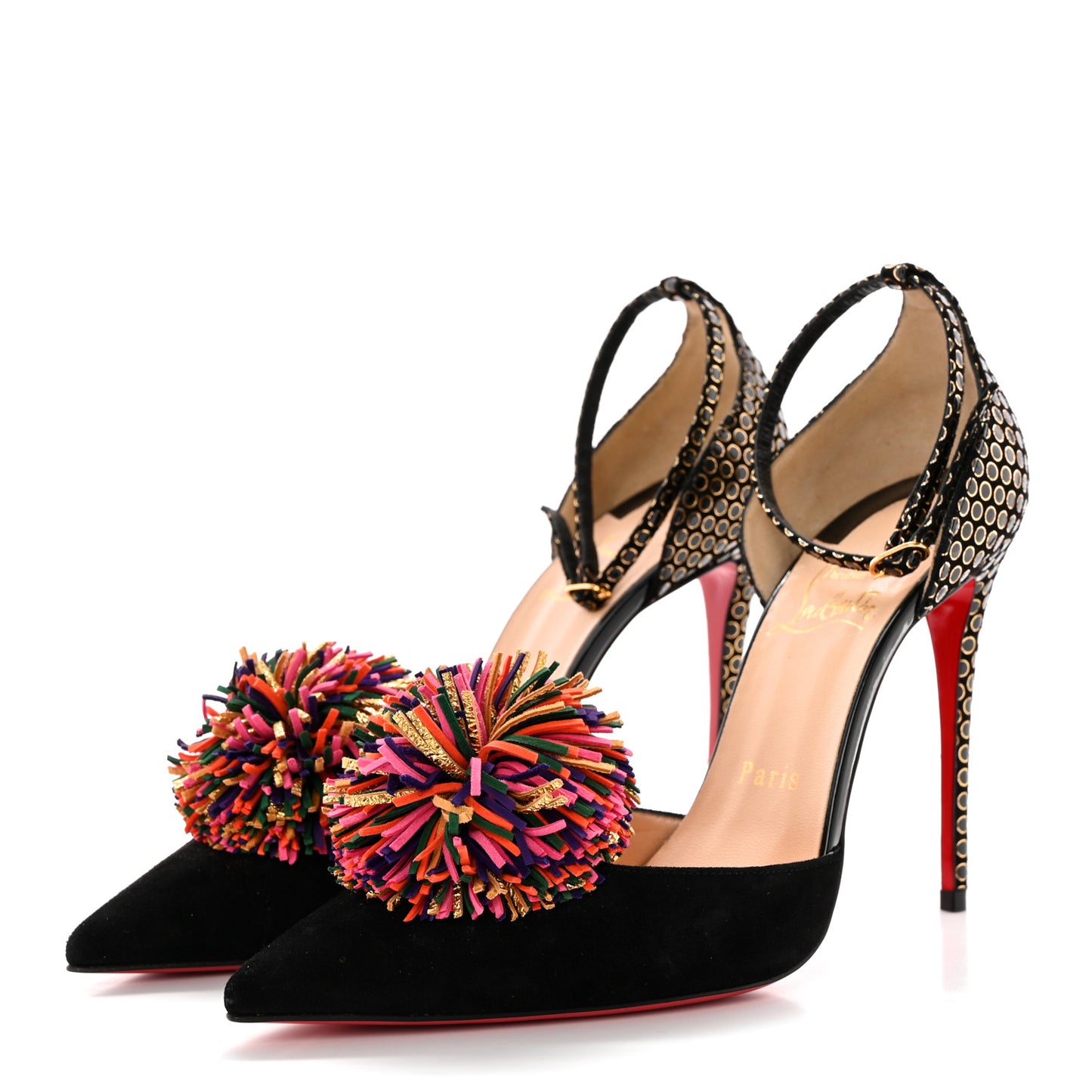 Veau Velours Tsarou 100 Pumps 38.5 Black Multicolor