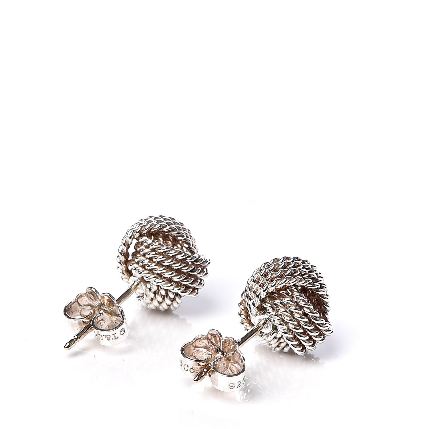 Tiffany Sterling Silver Twist Knot Earrings 3 of 4