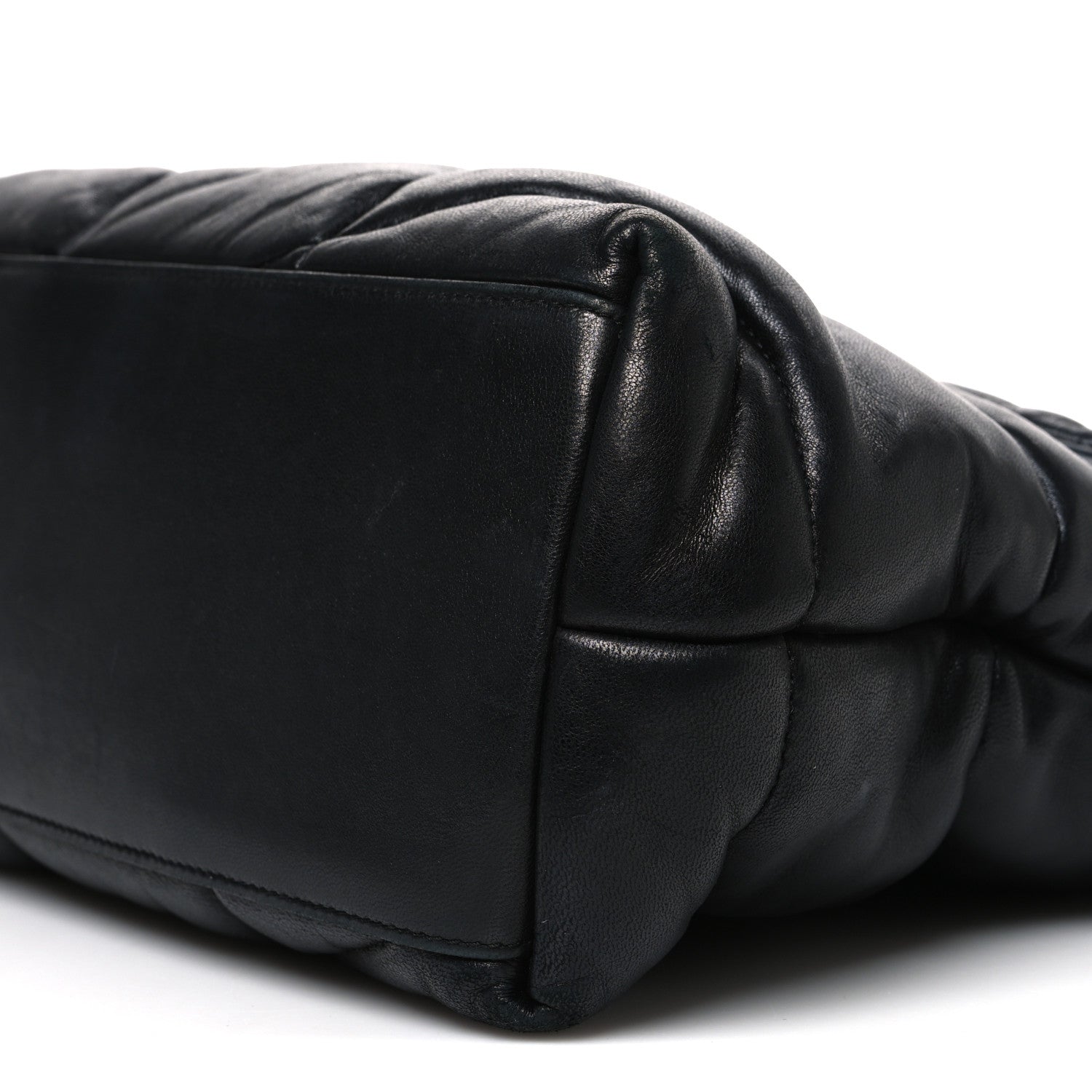 Saint Laurent Lambskin Quilted Medium Loulou Puffer Monogram Chain Satchel Black 10 of 10