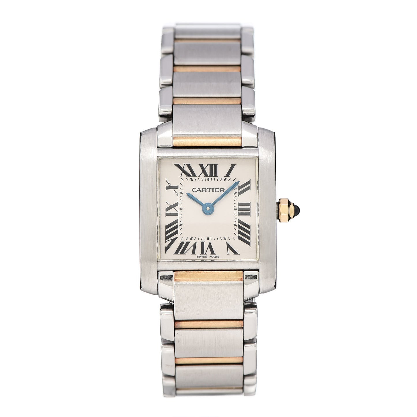 Stainless Steel 18K Yellow Gold 20mm Tank Francaise Quartz Watch