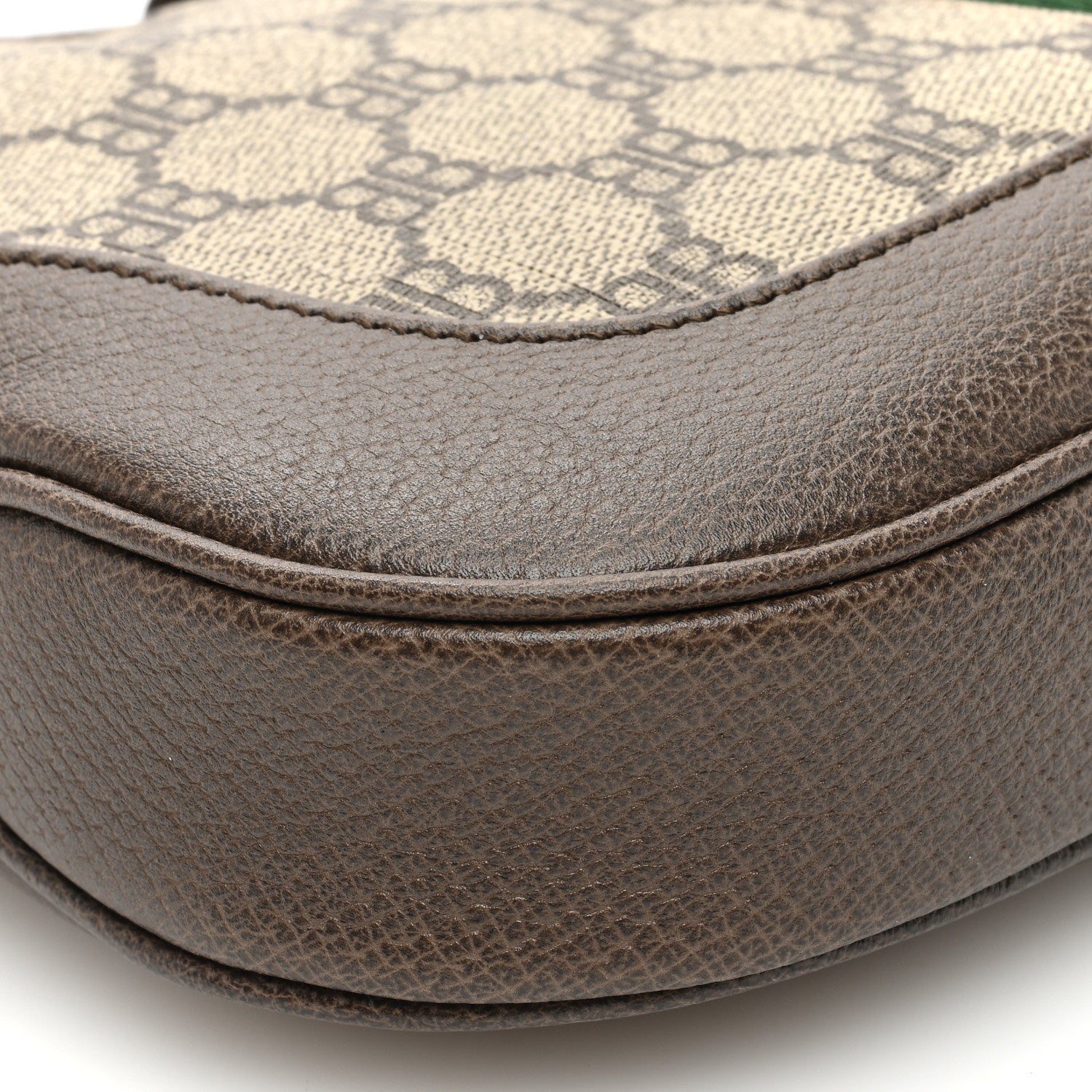 Gucci X BALENCIAGA BB Supreme Monogram Calfskin Web Small Jackie 1961 Hobo Beige Ebony 8 of 9