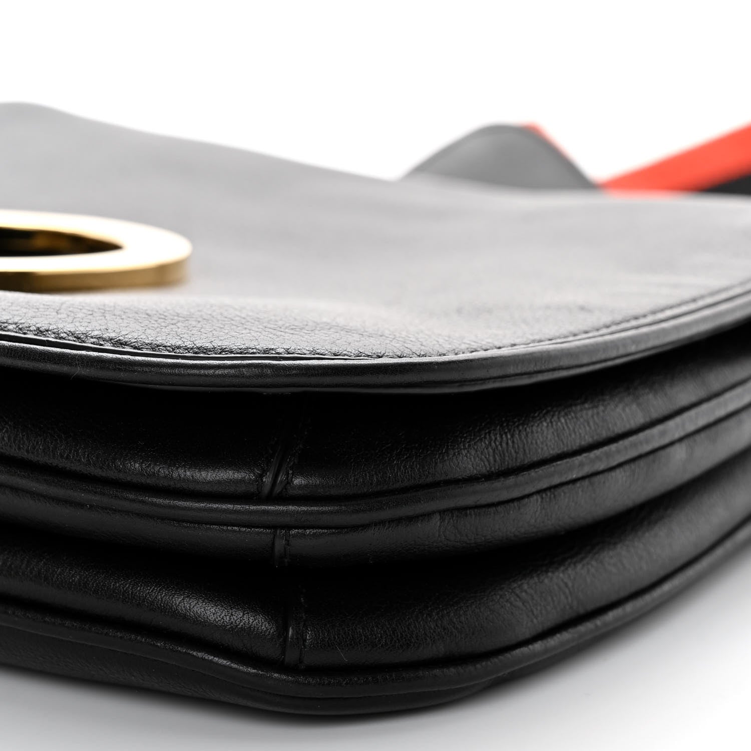 Gucci Roxy Calfskin Web Medium Blondie Shoulder Flap Bag Black 9 of 10