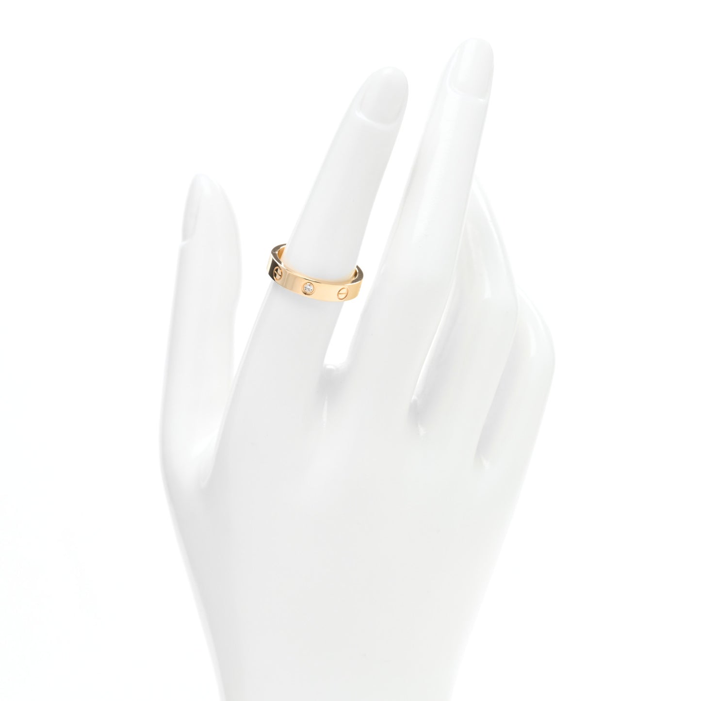 18K Yellow Gold Diamond 4mm LOVE Wedding Band Ring 54 6.75