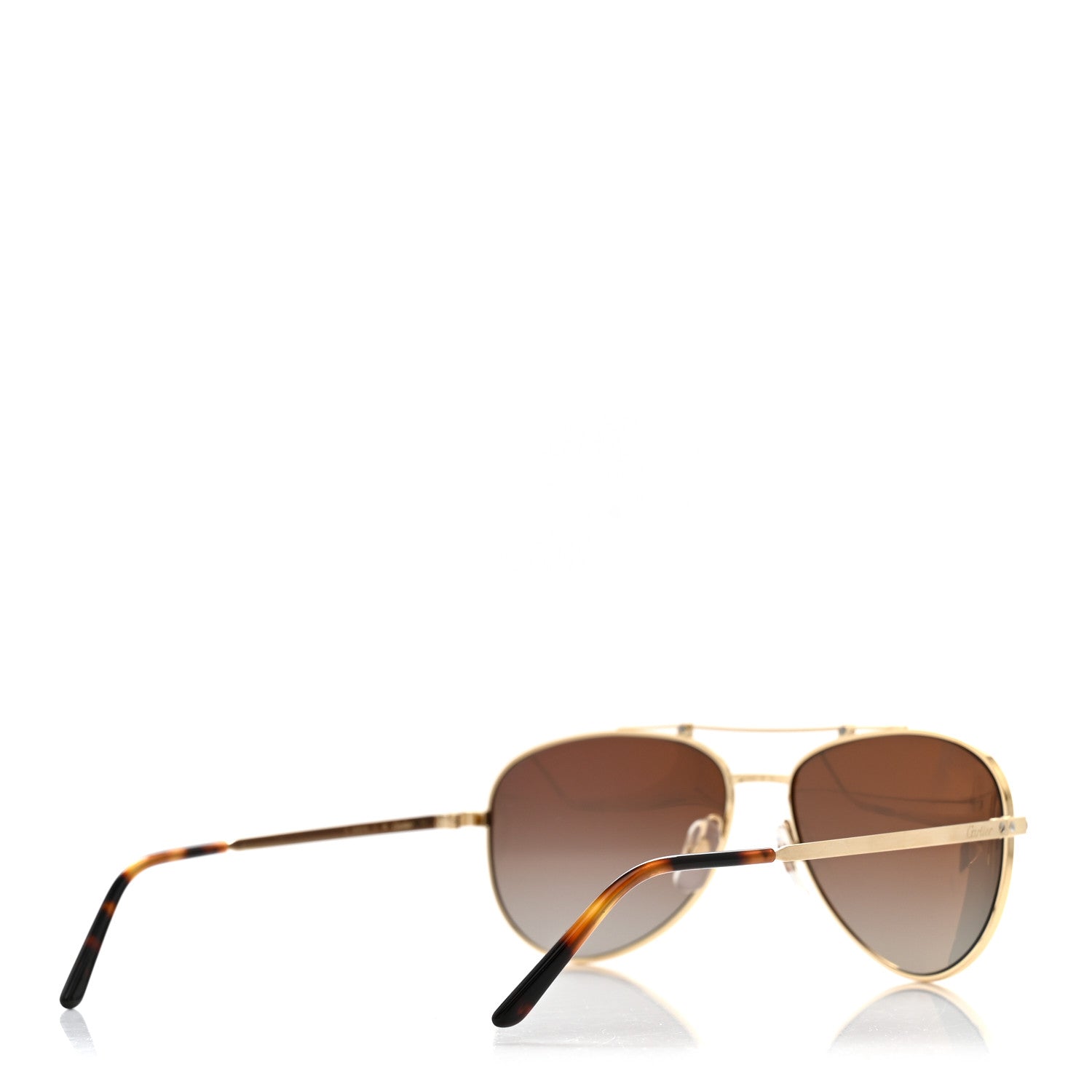 Cartier Santos CT0083S Aviator Sunglasses Gold Tortoise 4 of 7