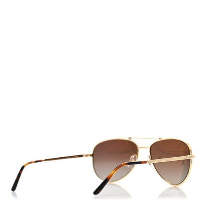 Cartier Santos CT0083S Aviator Sunglasses Gold Tortoise 4 of 7