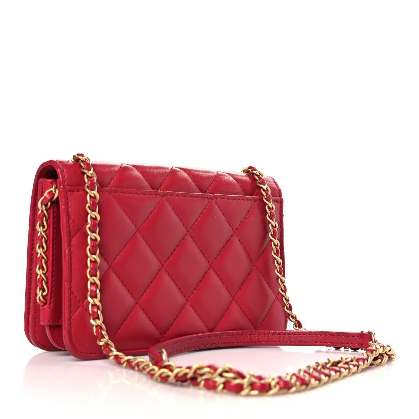 Calfskin Quilted Everyday Chic Single Flap Red