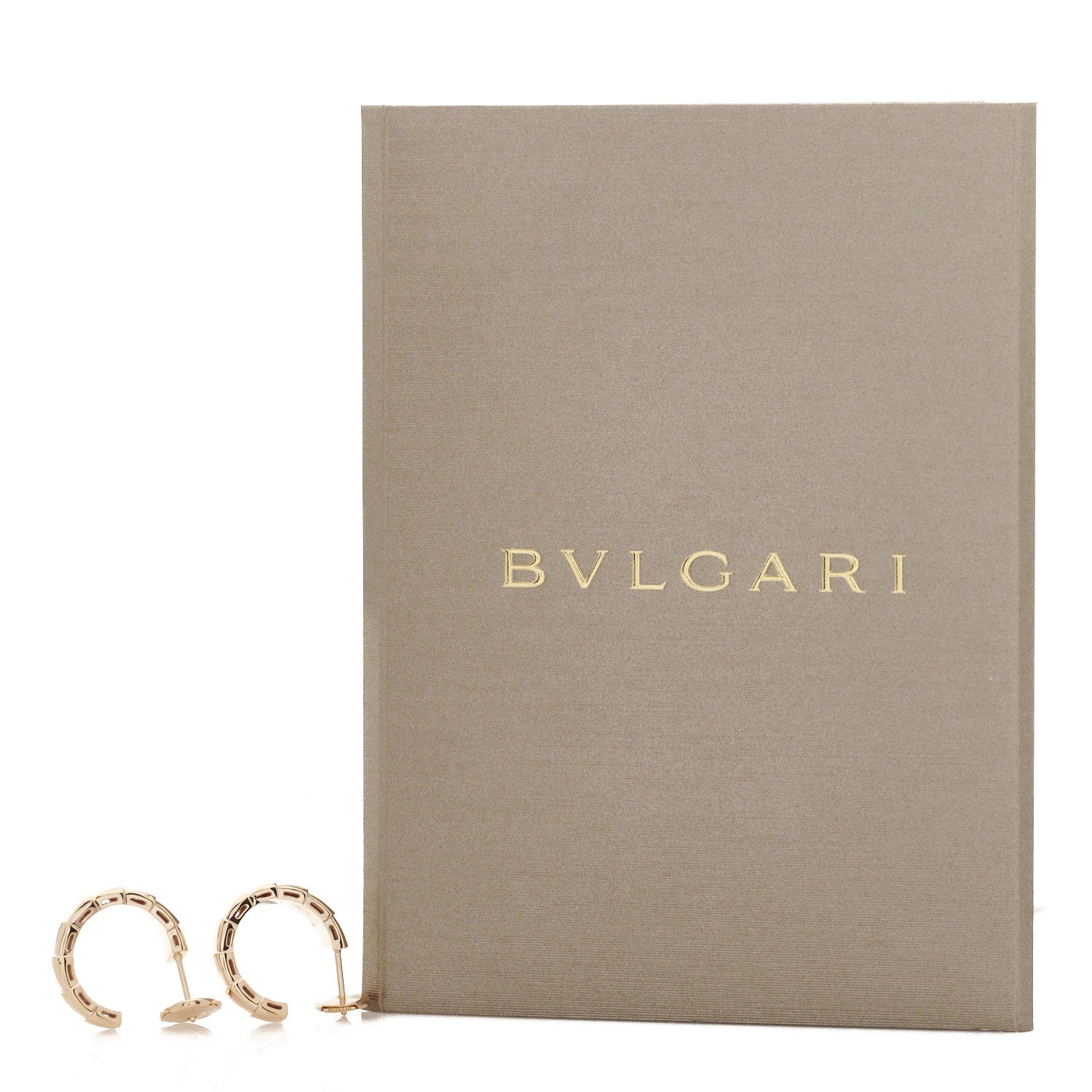 Bulgari 18K Rose Gold Viper Hoop Earrings 7 of 7