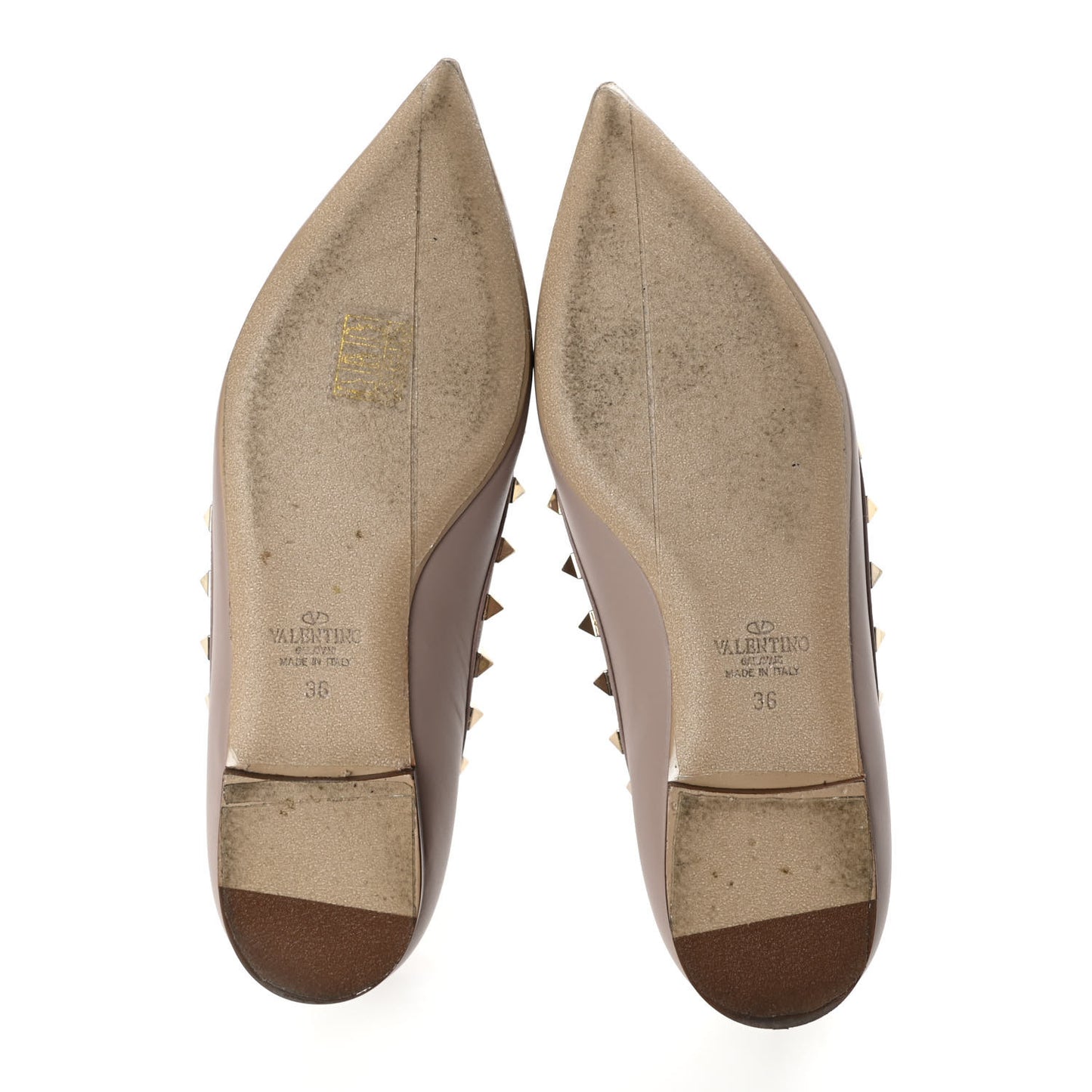 Nappa Rockstud Ballerina Flats 36 Poudre
