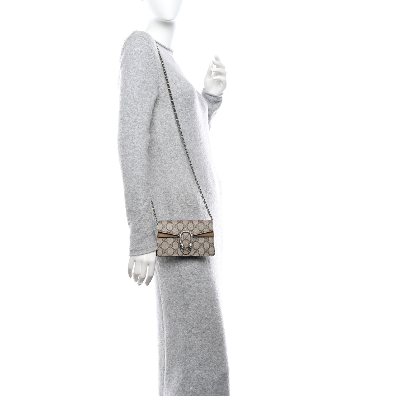 Gucci GG Supreme Monogram Super Mini Dionysus Shoulder Bag Taupe 2 of 11