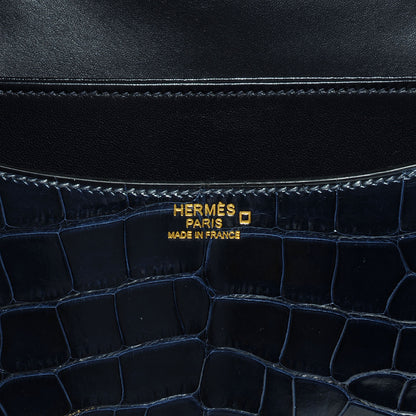 Hermes Shiny Alligator Constance 23 cm Bleu Abysse 7 of 9