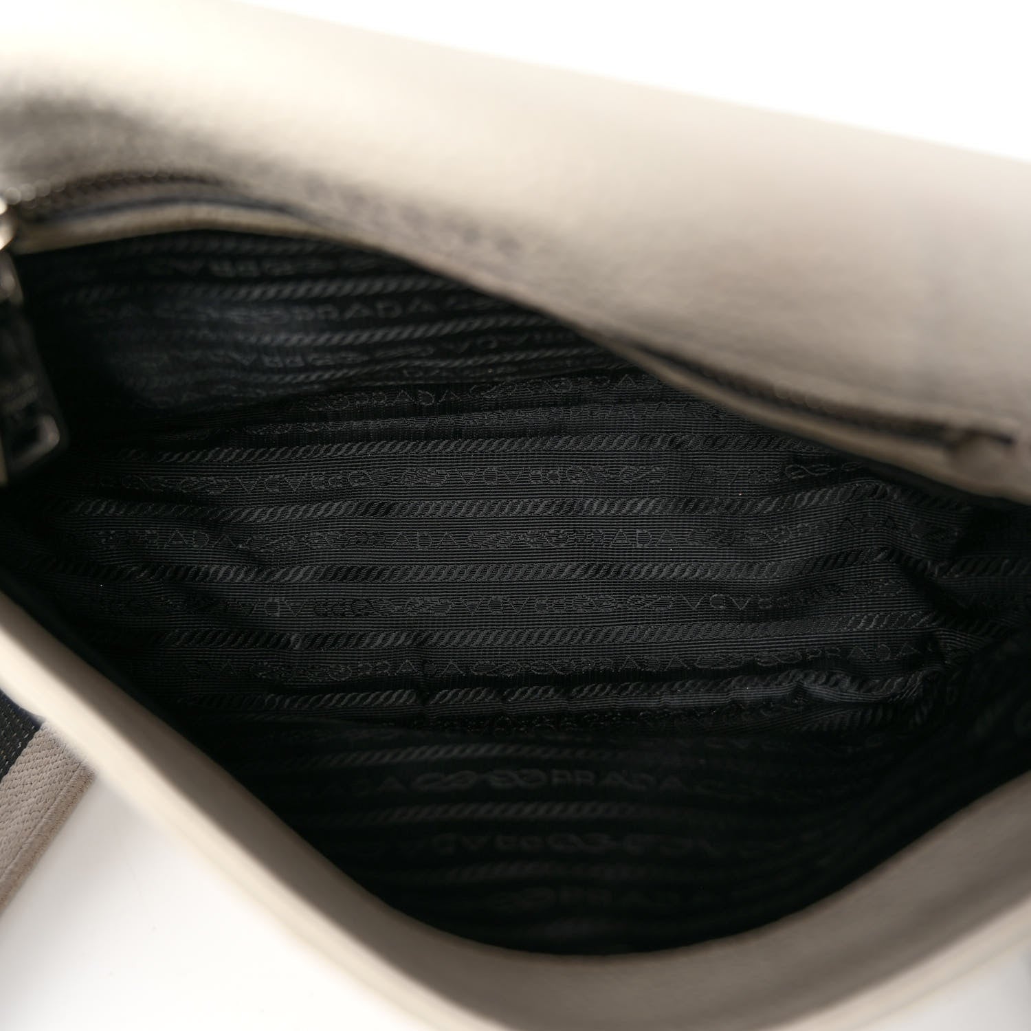 Prada Vitello Daino Soft Flap Crossbody White 5 of 11