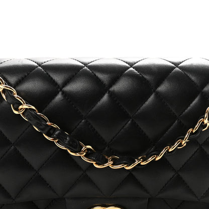 Chanel Lambskin Quilted Medium Double Flap Black 8 of 11
