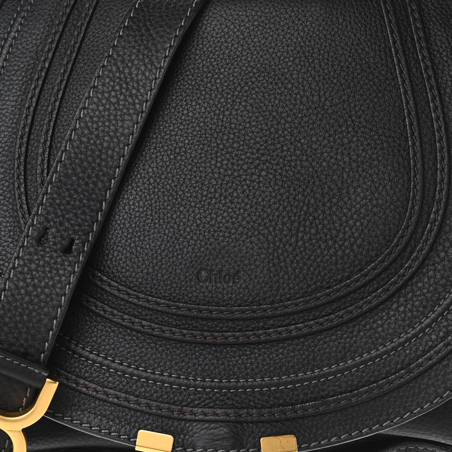 Chloe Calfskin Medium Marcie Round Crossbody Bag Black 9 of 12