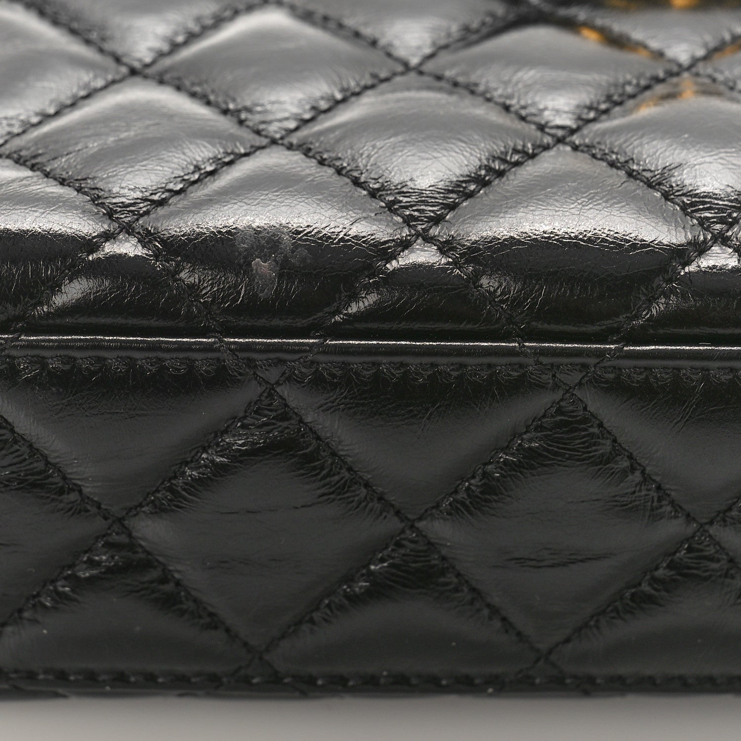 Chanel Shiny Aged Calfskin Quilted Nano Kelly Shopper Black 10 of 16