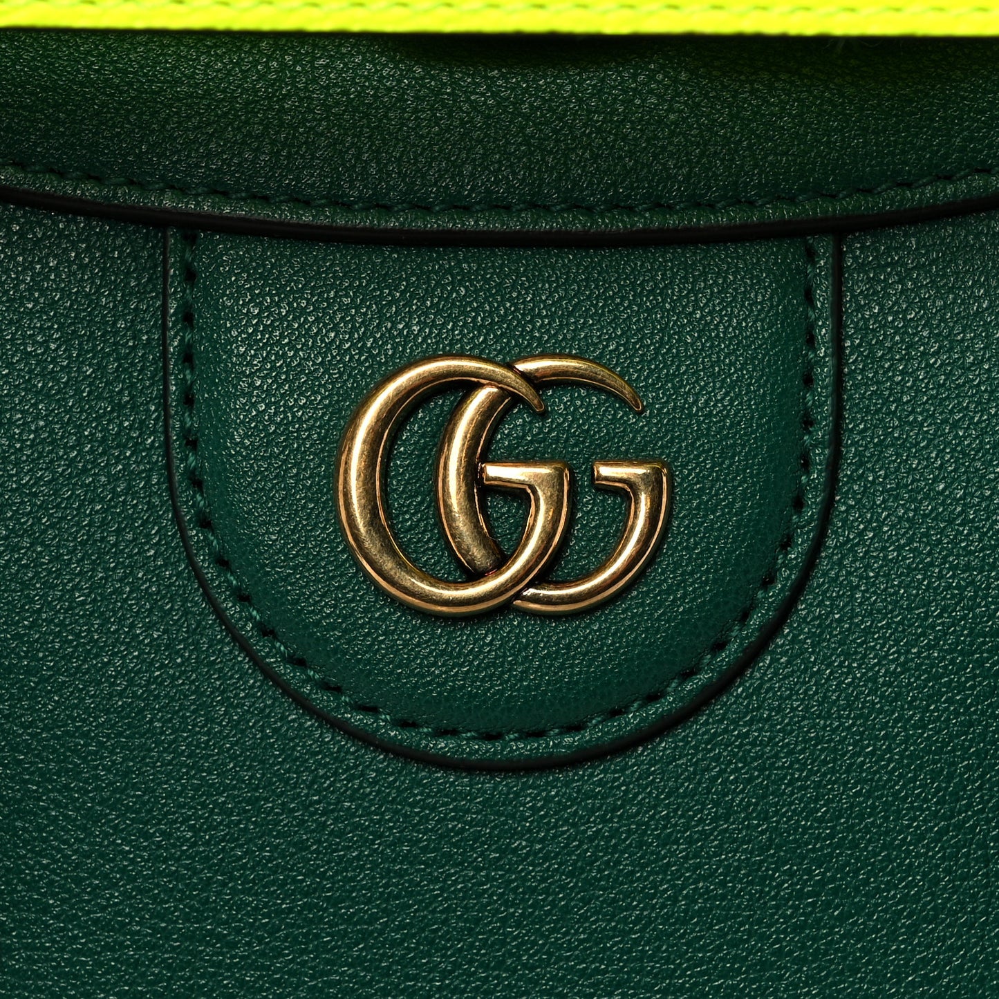 Wonka Grain Calfskin Small Diana Tote Bag Green Yellow Fluo