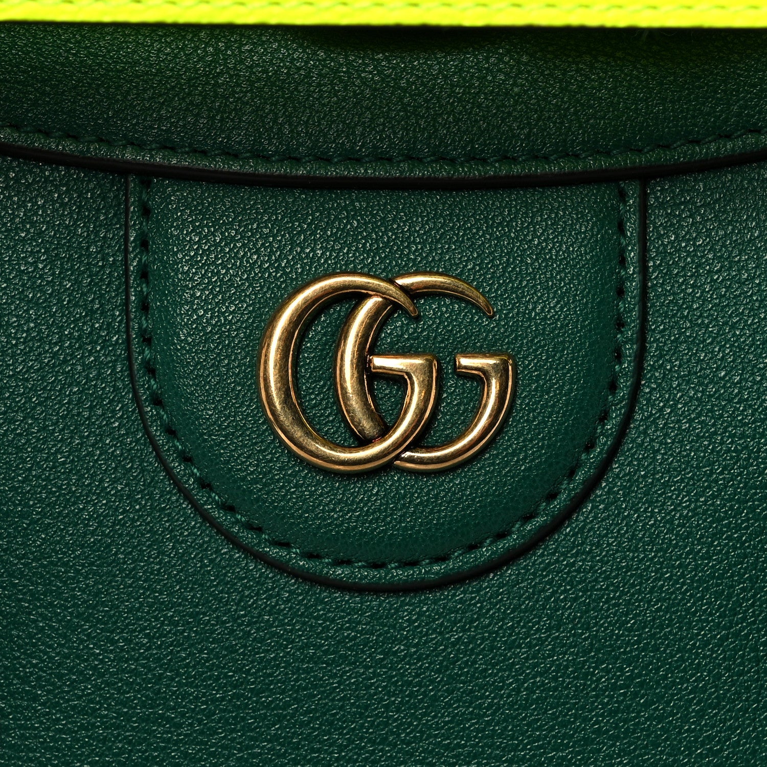 Gucci Wonka Grain Calfskin Small Diana Tote Bag Green Yellow Fluo 8 of 11