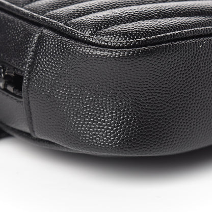 Saint Laurent Grain De Poudre Matelasse Monogram Mini Lou Camera Bag Black 9 of 11