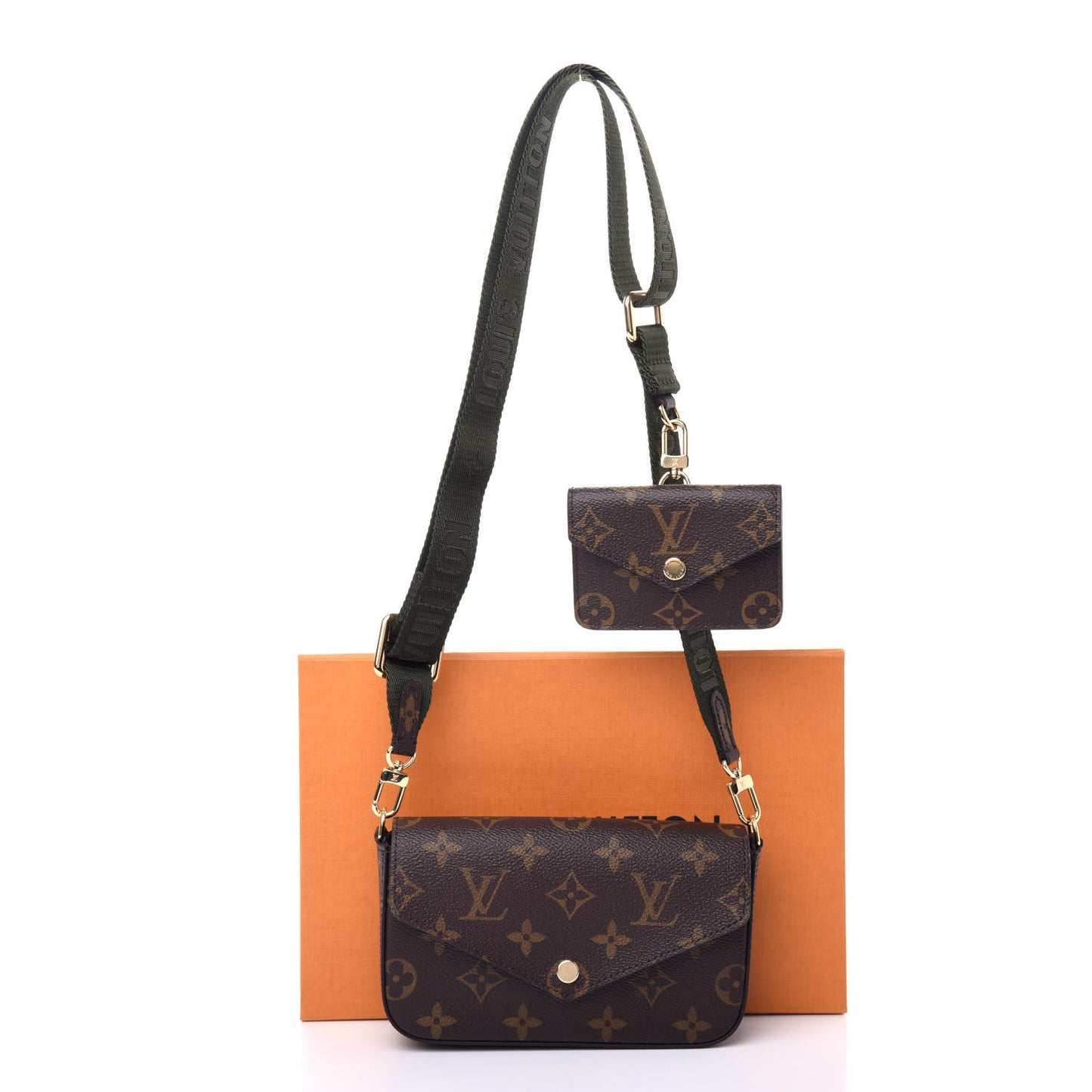 Monogram Felicie Strap & Go Kaki