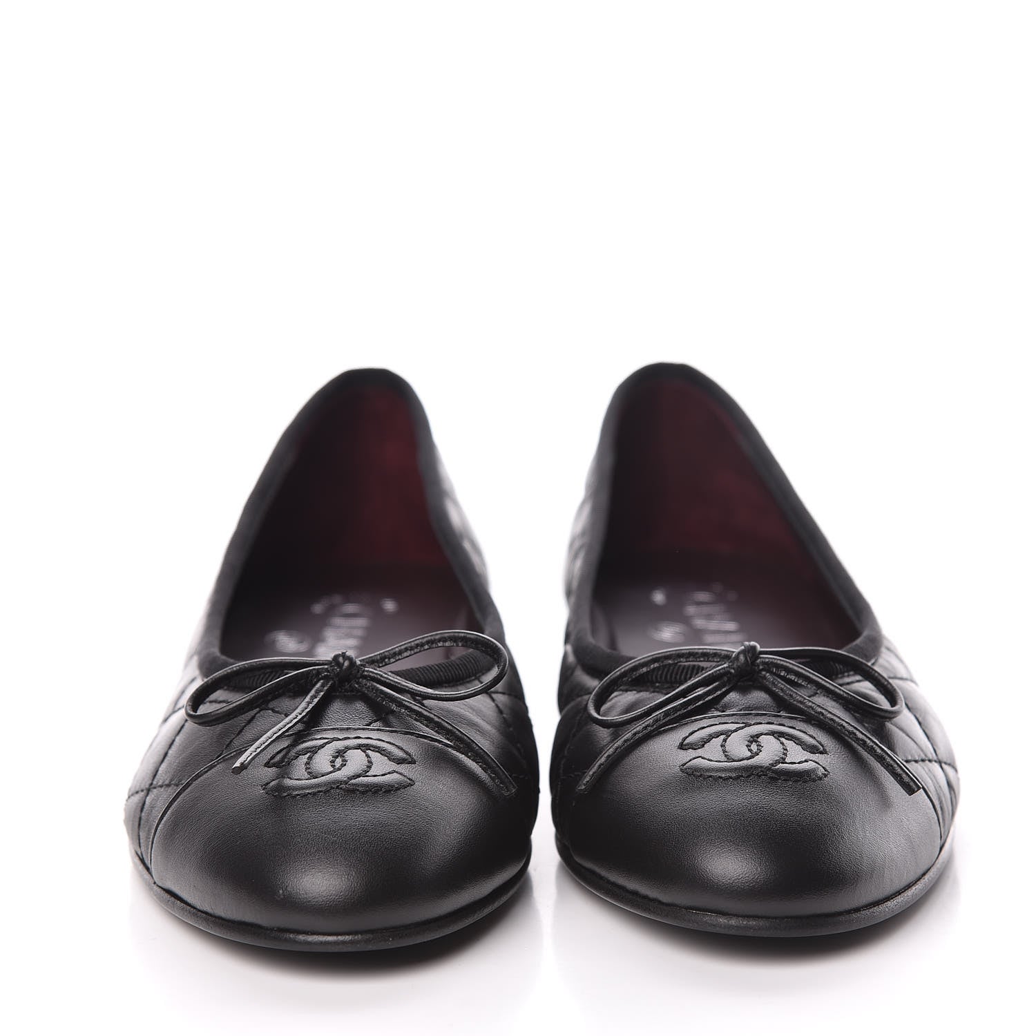 Chanel Aged Calfskin Quilted Cap Toe Ballerina Flats 37 Black 2 of 9
