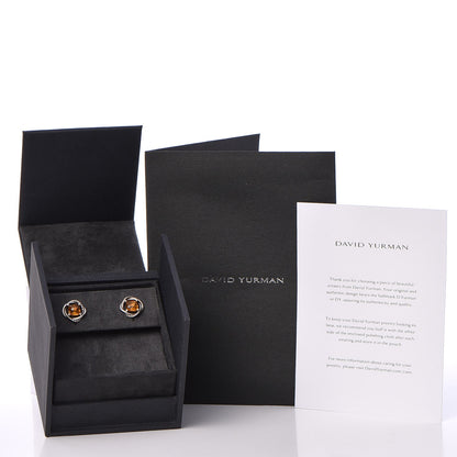 David Yurman Sterling Silver Citrine 7mm Infinity Earrings 5 of 5