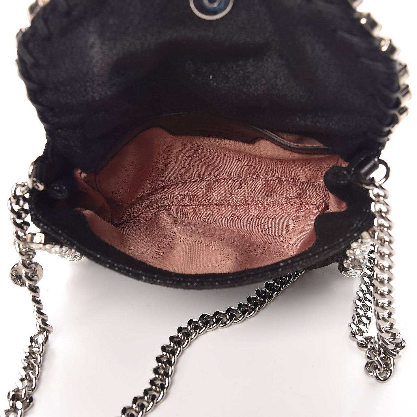 Shaggy Deer Tiny Fold Over Falabella Crystal Crossbody Black