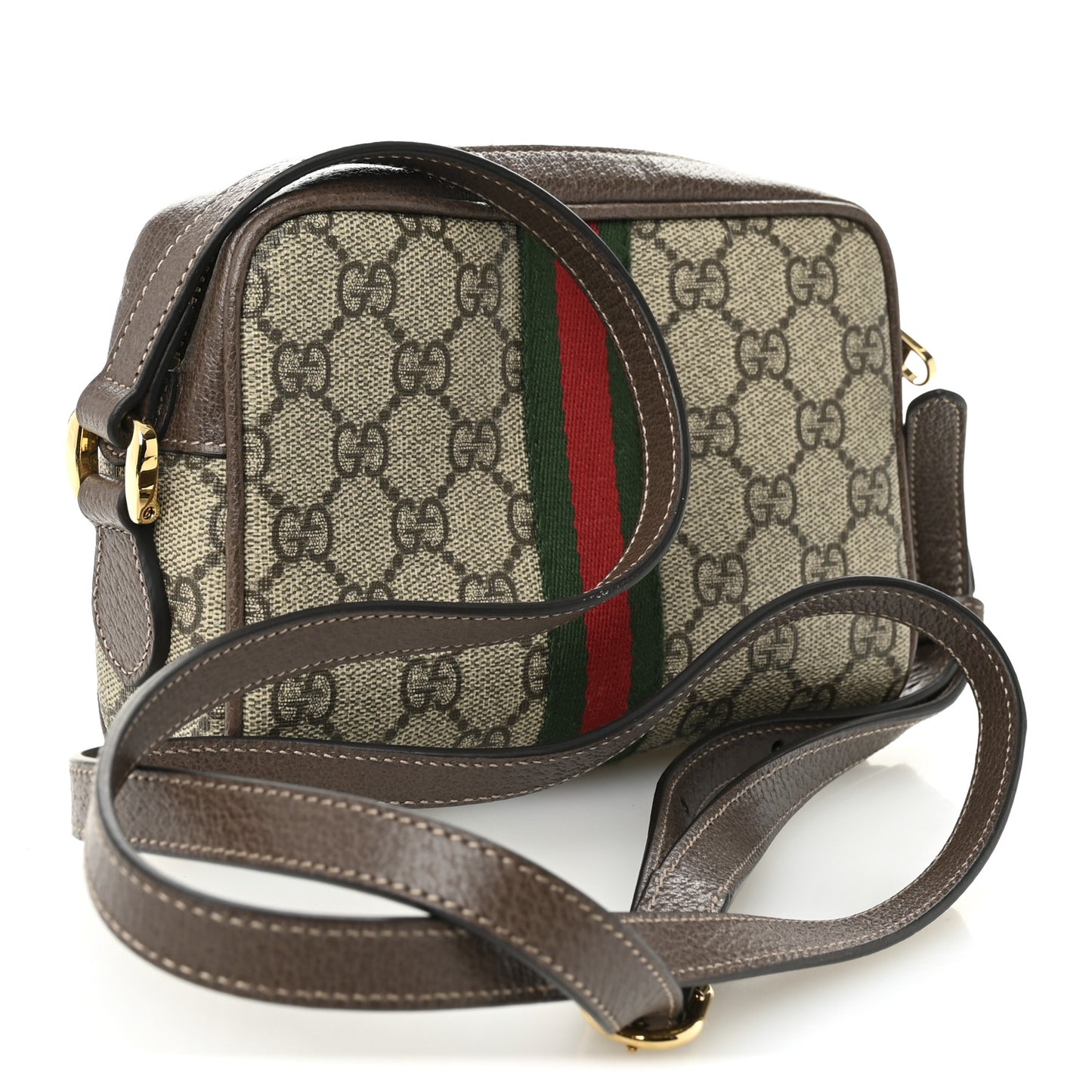 GG Supreme Monogram Web Mini Ophidia Shoulder Bag Brown