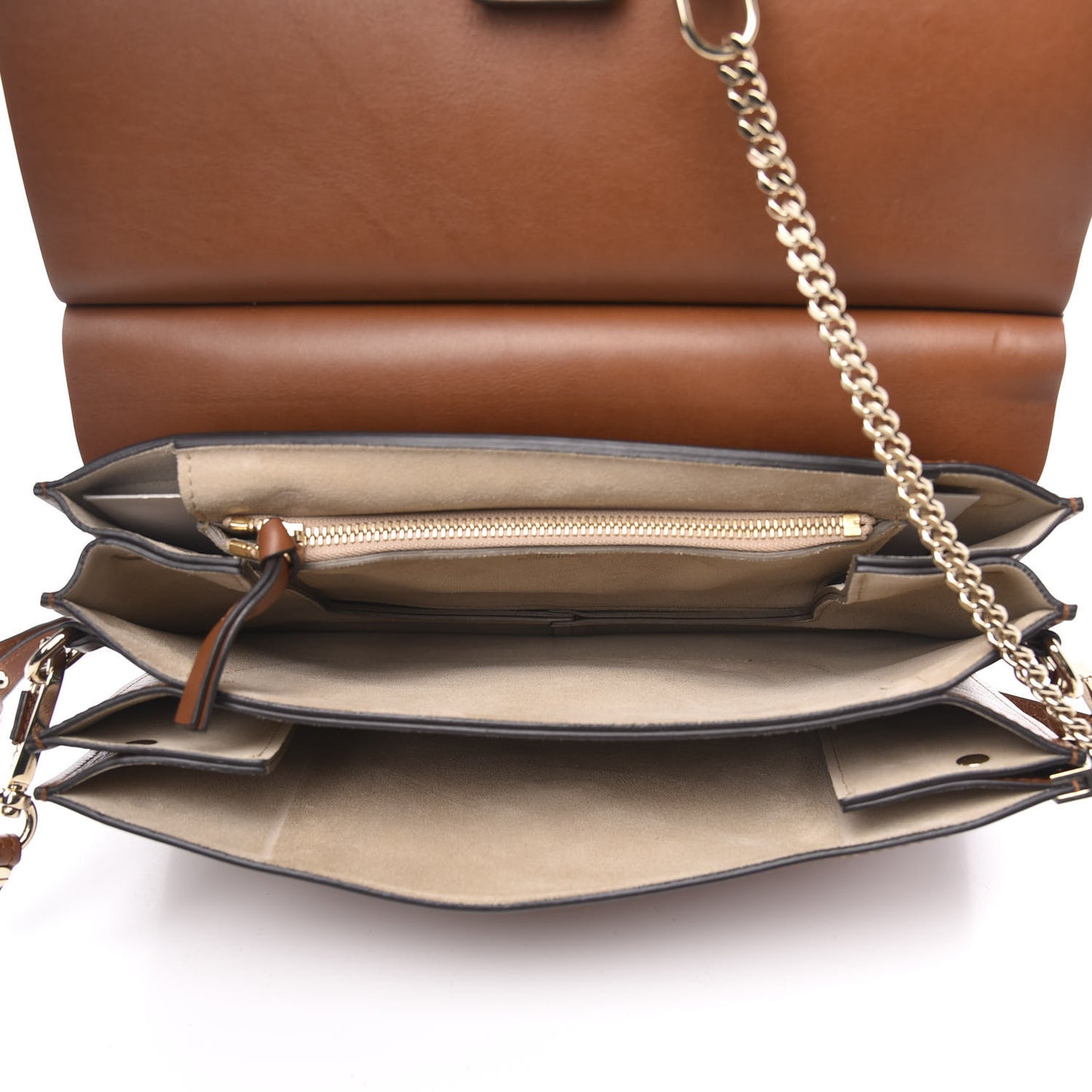 Suede Calfskin Medium Faye Shoulder Bag Tobacco