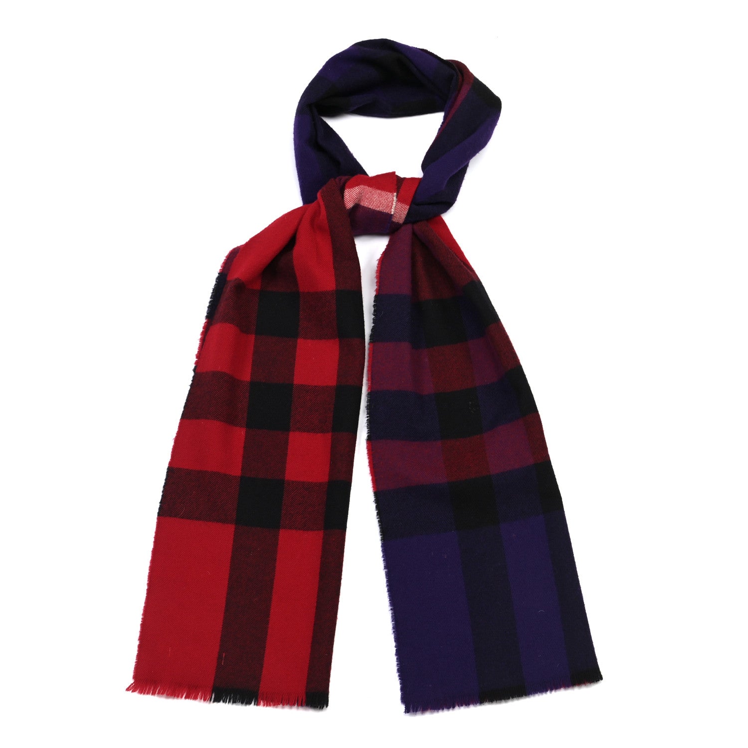 Burberry Wool Cashmere Giant Exploded Check Fringe Scarf 1 of 4