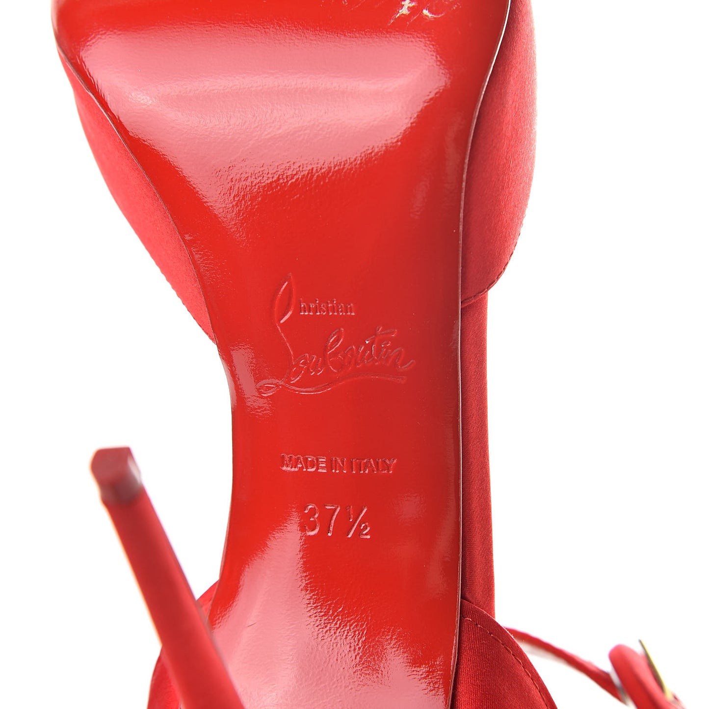 Crepe Satin Raissa 100 Ankle Strap Pumps 37.5 Loubi
