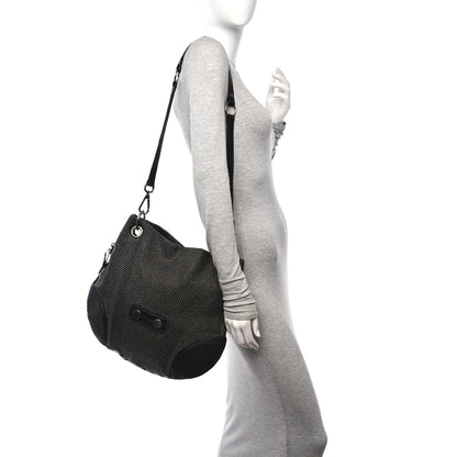 Alexander McQueen Studded Calfskin Faithful Zip Hobo Black 2 of 15
