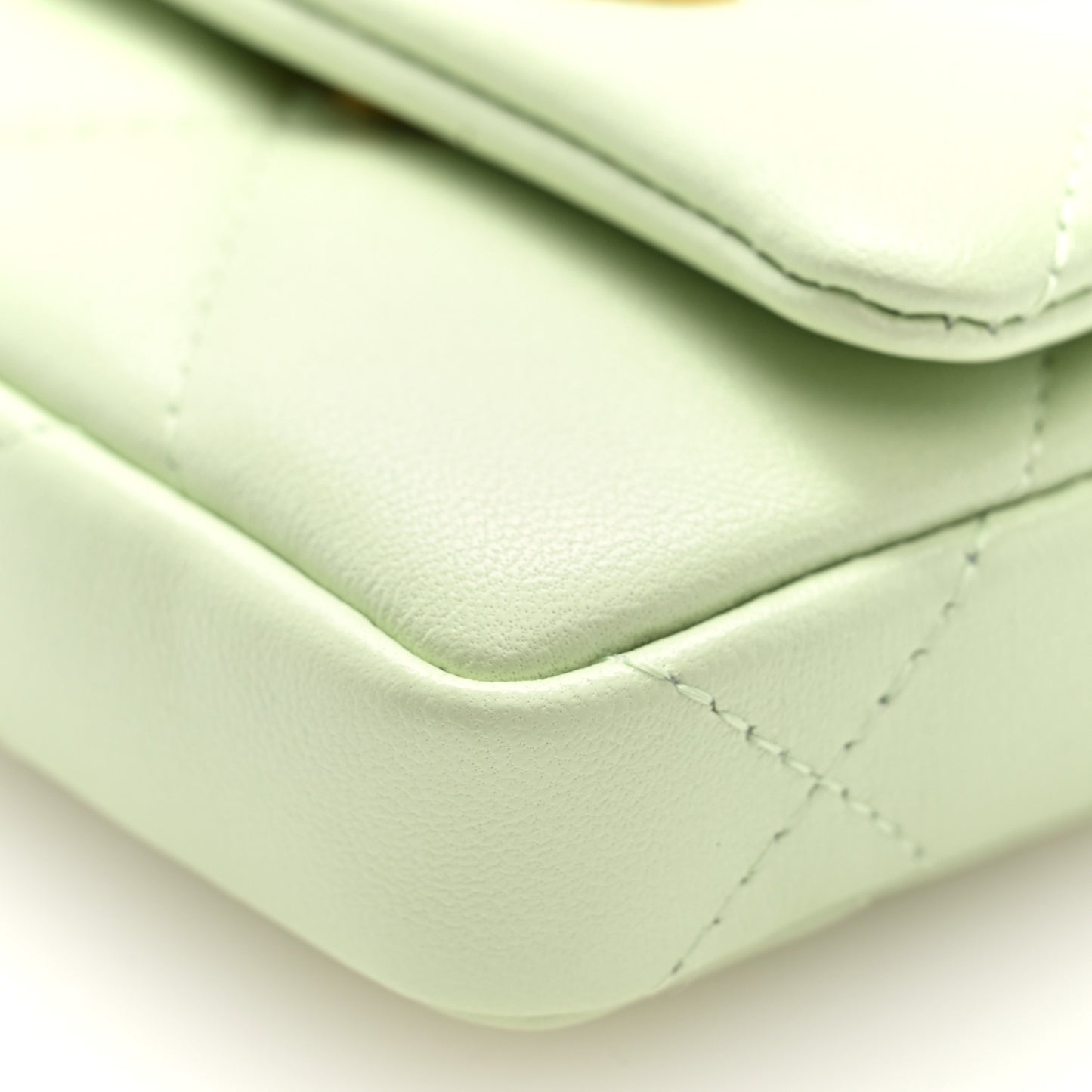 Lambskin Quilted Chanel 19 Flap Mini Shoulder Bag Light Green