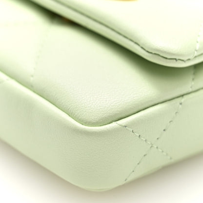 Chanel Lambskin Quilted Chanel 19 Flap Mini Shoulder Bag Light Green 10 of 10