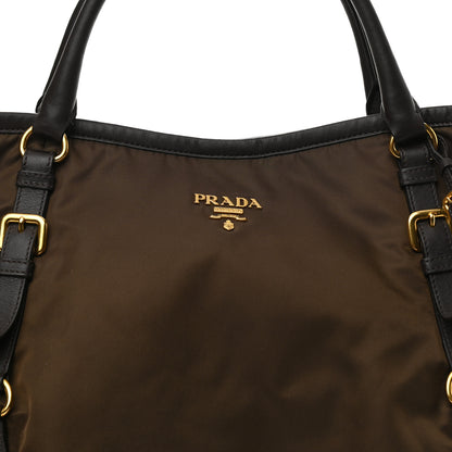 Prada Tessuto Nylon Soft Calf Small Tote Bruciato 6 of 8