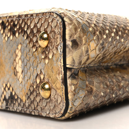 Louis Vuitton Metallic Python Capucines Mini Gold Silver 9 of 10