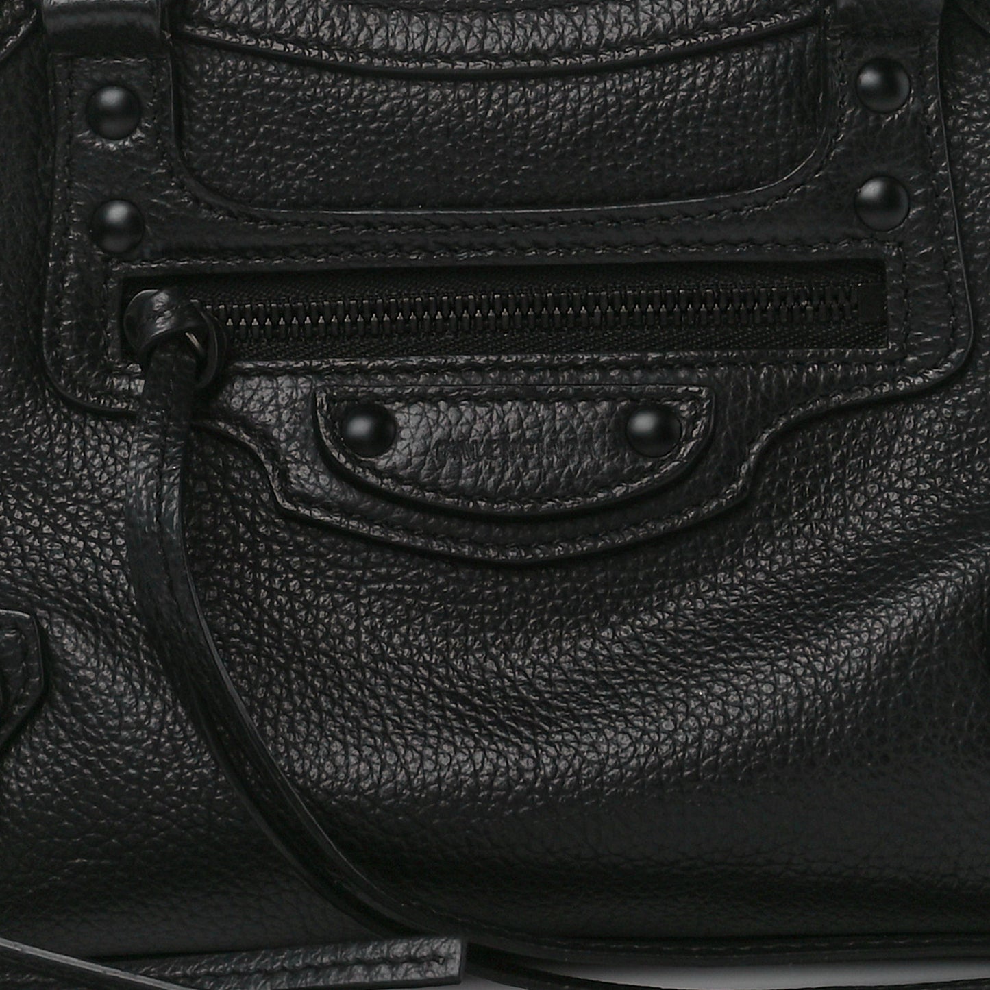 Grained Calfskin Neo Classic Black Hardware Mini City Black