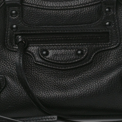 Balenciaga Grained Calfskin Neo Classic Black Hardware Mini City Black 7 of 9