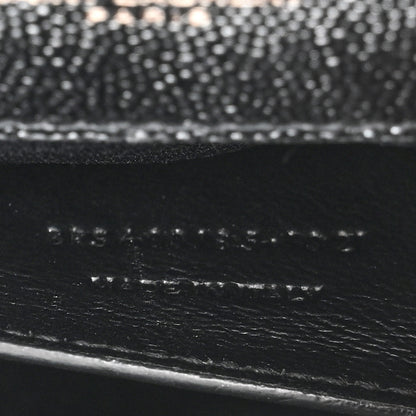 Saint Laurent Grain De Poudre Textured Mixed Matelasse Triquilt Medium Monogram Monochrome Satchel Black 8 of 11