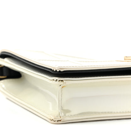 Christian Dior Patent Micro-Cannage Diorama Wallet on Chain Pouch White 8 of 10