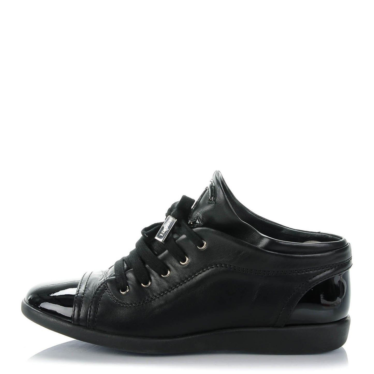Leather Patent Cap Toe CC Sneakers 37 Black